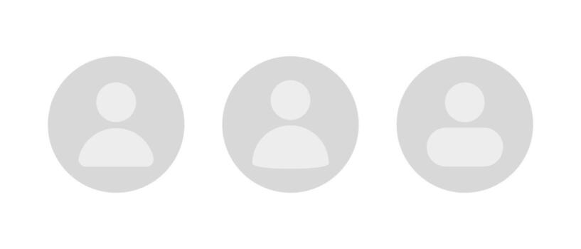 Default avatar profile icon set. User account placeholder symbol vector