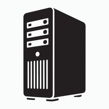 ordenador personal caso torre juego de azar sólido diseño vector