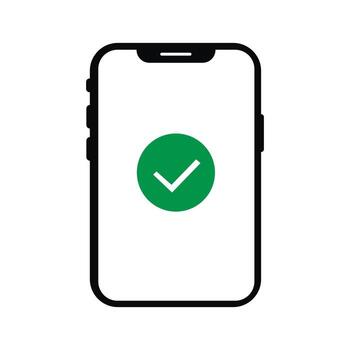 Smartphone with Check Mark Icon Mobile Verification and Success Symbol vector