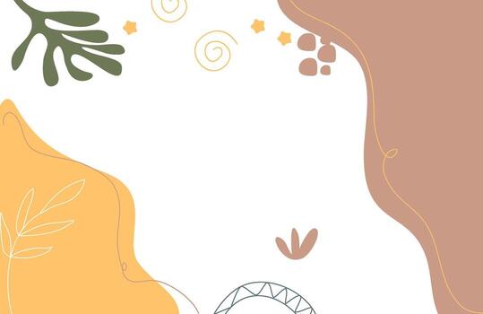 Bohemian abstract shapes and organic lines create a modern, creative, and artistic design background. vector