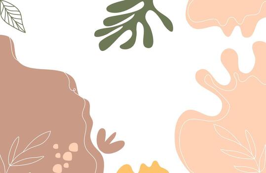 Modern abstract organic shapes and botanical elements create a stylish, contemporary backdrop for design projects vector