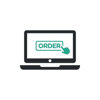 Order e-Commerce Icon Template. Online Buy Click Pointer Flat Design. vector