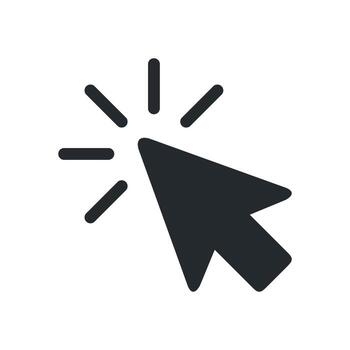 Glyph Art Arrow Click Pointer Icon Template Flat Illustration Design vector