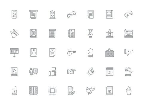 Instruction Visual Pack containing 35 Light Line Icons Clean Icon Set Icon Pack for UI Projects vector