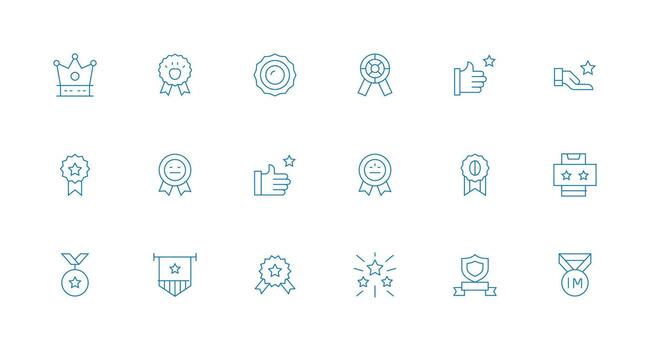Top Quality Set with 18 Minimal Line Icons Clean Icon Set Icon Pack for UI Projects vector