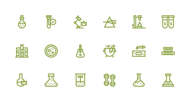 18 Experiment Icons in Strong Stroke Line Aesthetic Clean Icon Set Icon Pack for UI Projects vector