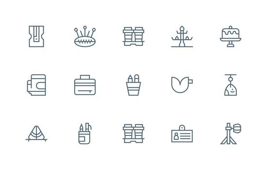 Holder Icon Collection with 15 Regular Line Designs Clean Icon Set Icon Pack for UI Projects vector
