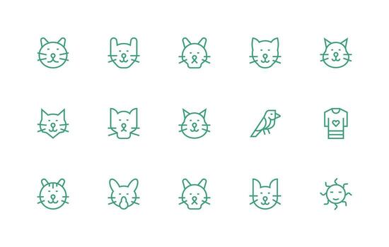15 Regular Line Icons for Cute Graphics Complete Icon Bundle for Web Design vector