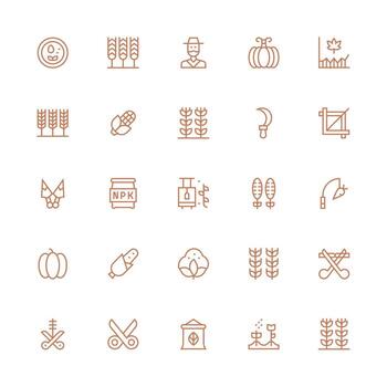 Crop Design Icons featuring 25 in Medium Stroke Outline Style Clean Icon Set Icon Pack for UI Projects vector