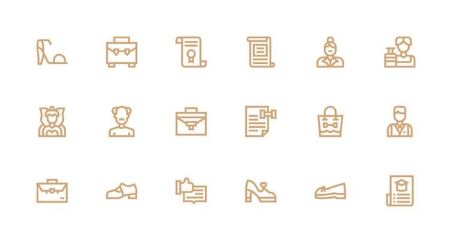 18 Icons for Formal in Strong Stroke Line Format Balanced Icon Set for Functional Design vector