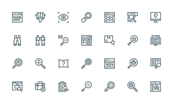 negrita línea íconos desde buscar conjunto con 28 vectores completamente editable icono conjunto para web