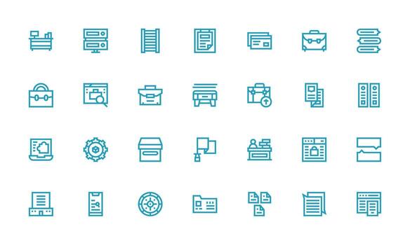 archivos diseño íconos presentando 28 en negrita línea estilo completamente editable icono conjunto para web vector