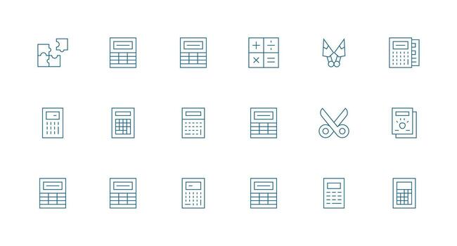 18 Icons for Divide in Minimal Line Format Standard Icon Pack vector