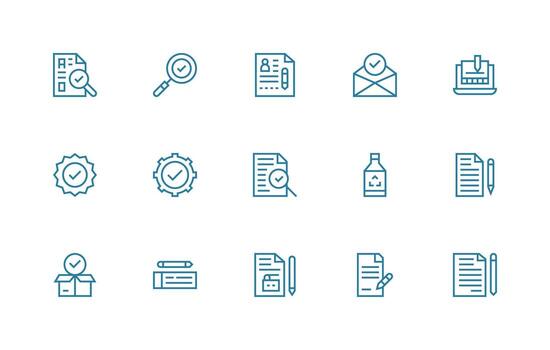 15 Regular Line Icons for Correct Graphics Scalable Icons for All Themes vector