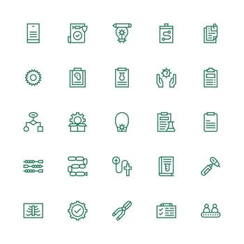 25 medio carrera contorno íconos para procedimiento gráficos completar icono conjunto para móvil aplicaciones vector