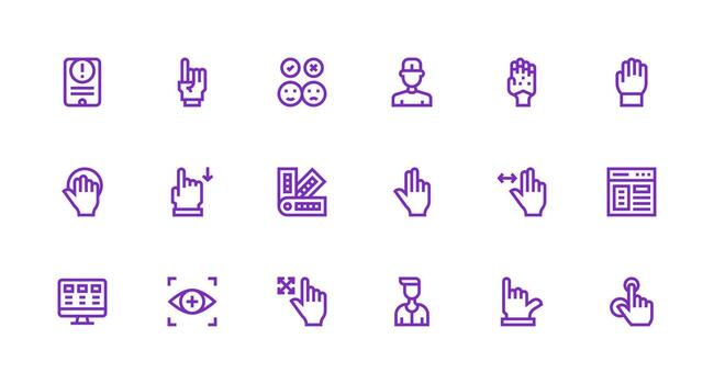 Strong Stroke Line Style Ux Icons with 18 Vectors Scalable Icons for All Themes