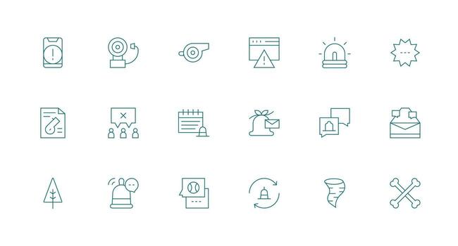 Minimal Line Style Alert Icons with 18 Vectors User Interface Icons for Digital Products
