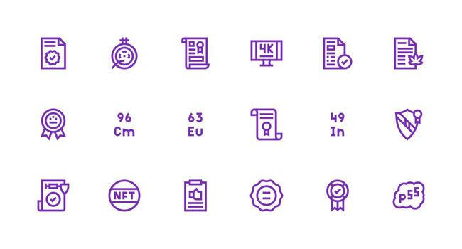 18 fuerte carrera línea diseños para estándar íconos pulcramente diseñado íconos para web plataformas vector