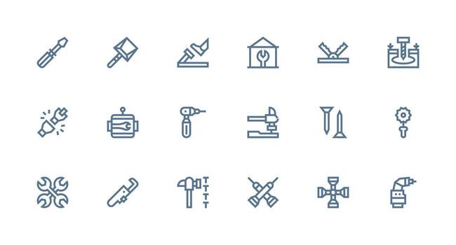 18 fuerte carrera línea estilo íconos desde fijación colección reutilizable icono conjunto vector