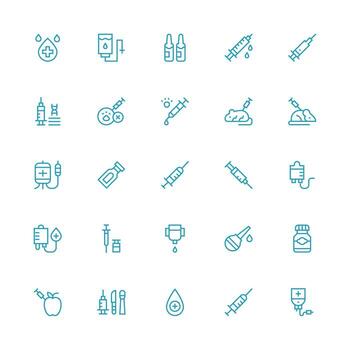 Medium Stroke Outline Icons from Injection Set with 25 Vectors Interface Icons for Daily Use