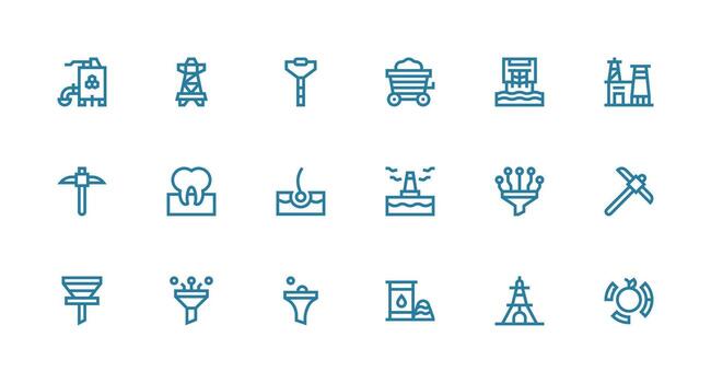 Strong Stroke Line Icons from Extraction Set with 18 Vectors Compact Icon Pack