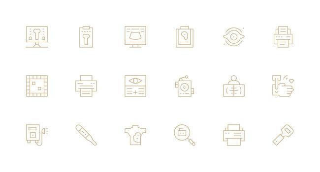 escanear icono colección con 18 mínimo línea diseños alta resolución íconos para ninguna plataforma vector