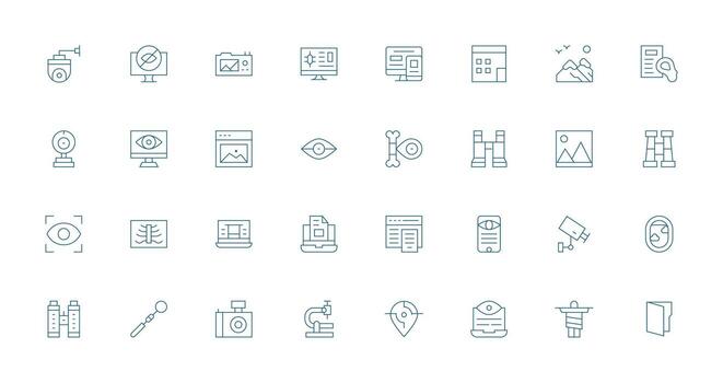 Thin Line Icons from View Set with 32 Vectors Creative Icon Set