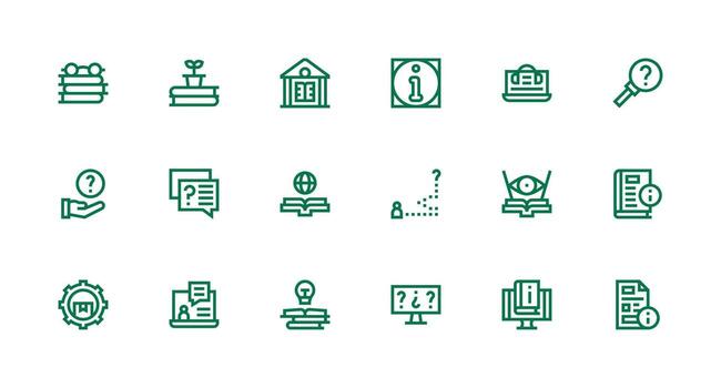 fuerte carrera línea íconos desde conocimiento base conjunto con 18 vectores píxel Perfecto íconos para moderno aplicaciones