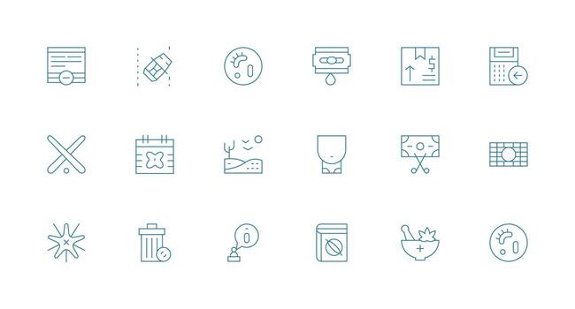 vacío icono conjunto con 18 mínimo línea gráficos lleno icono biblioteca para ui diseñadores vector