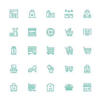 Medium Stroke Outline Icons from Buy Set with 25 Vectors Digital Product Icons for Fast Delivery