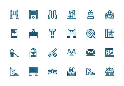 24 Icons for Playground in Thick Line Line Format Clean Icon Collection for Web Use vector