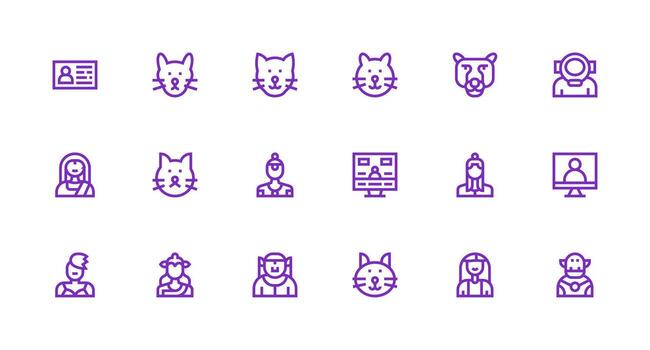 perfil ver conjunto con 18 fuerte carrera línea íconos optimizado icono paquete para digital productos vector