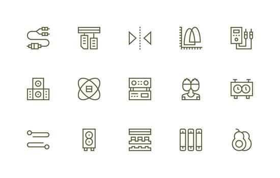 doble conjunto con 15 regular línea íconos lleno icono biblioteca para ui diseñadores vector