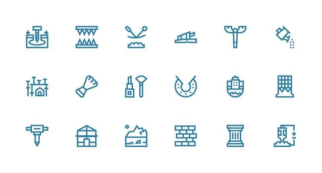 Strong Stroke Line Style Foundation Icons with 18 Vectors Complete Icon Bundle for Web Design