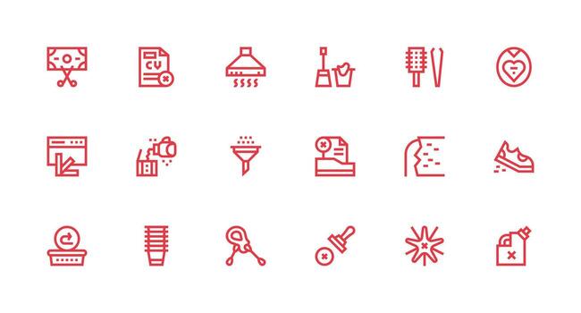 18 Strong Stroke Line Vectors for Remove Theme Clean Icon Set Icon Pack for UI Projects