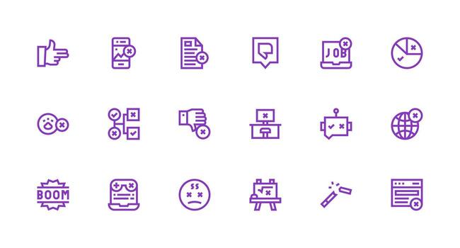 18 Strong Stroke Line Style Icons from Fail Collection Dashboard Icon Series vector