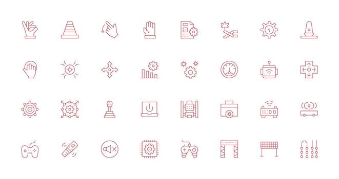 32 Thin Line Style Icons from Control Collection Design Ready Icon Set for Teams vector