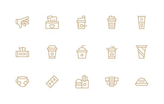 Disposable Icon Collection with 15 Regular Line Designs Flexible Icon System for Web Interfaces vector