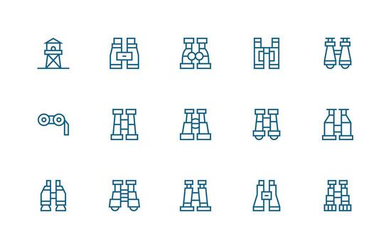 15 Icons for Spotting in Regular Line Format Scalable Icons for Cross-Platform Interfaces vector
