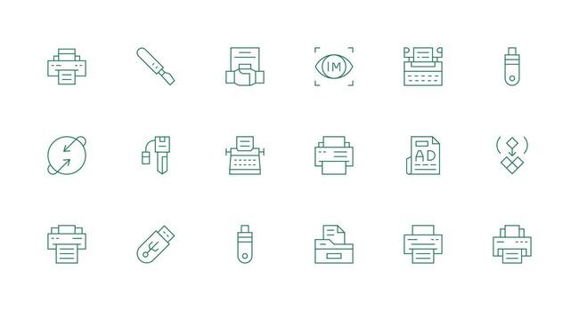 Minimal Line Style Copy Icons with 18 Vectors Optimized Icon Pack for Digital Products
