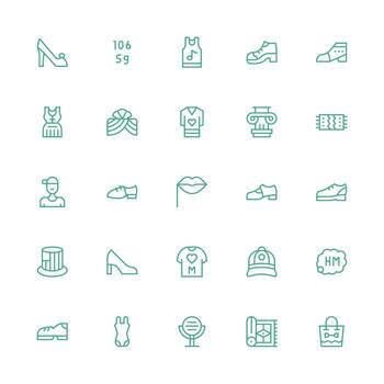 25 Medium Stroke Outline Style Icons from Style Collection User Interface Icons for Digital Products vector