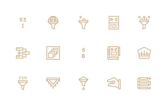 15 íconos para clasificación en regular línea formato moderno icono conjunto vector