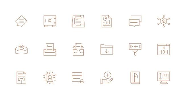 Minimal Line Style File Icons with 18 Vectors Multi-Style Icon Collection