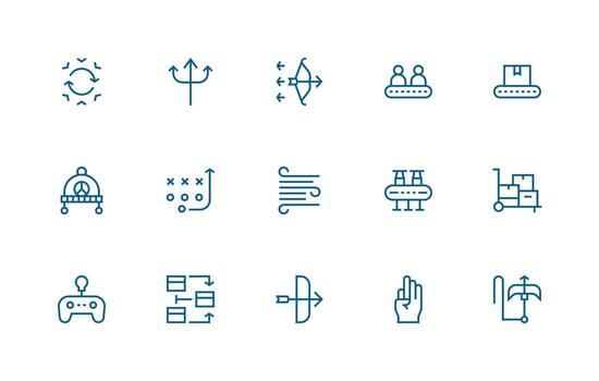 Movement Visual Pack containing 15 Regular Line Icons Interface Icon Collection for Daily Projects vector