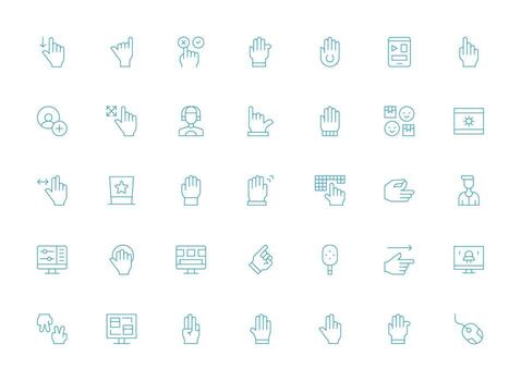 ui conjunto con 35 ligero línea íconos pulcramente diseñado íconos para web plataformas vector