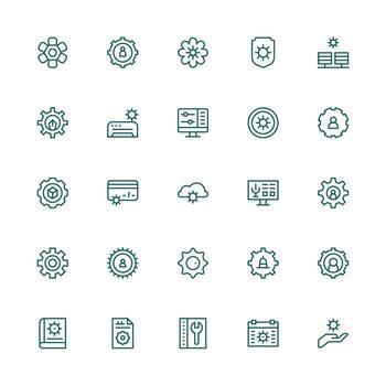 25 Medium Stroke Outline Style Icons from Customization Collection Interface Icons for Daily Use vector