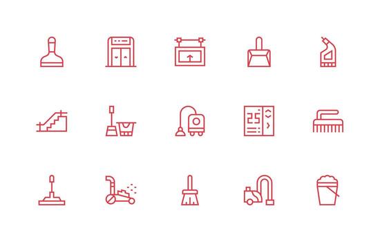 Floor Design Icons featuring 15 in Regular Line Style Digital Product Icons for Fast Delivery vector