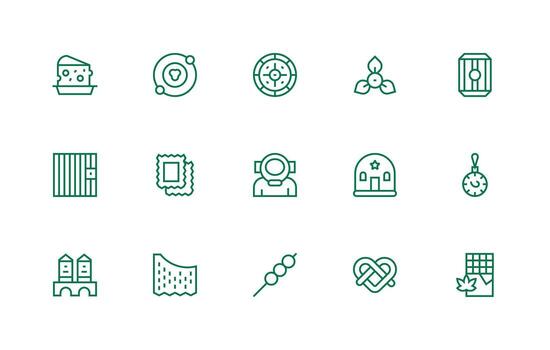 regular línea íconos desde aislado conjunto con 15 vectores escalable íconos para multiplataforma interfaces