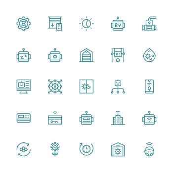 Medium Stroke Outline Style Automation Icons with 25 Vectors UI and UX Focused Icon Collection