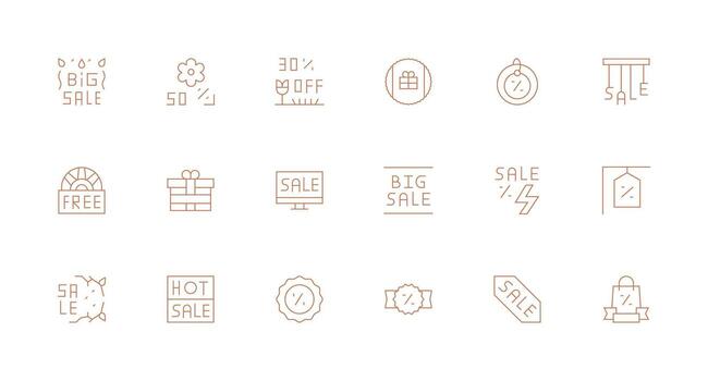 Special Offer featuring 18 Icons in Minimal Line Design Minimal Icon Set for Interface Projects vector